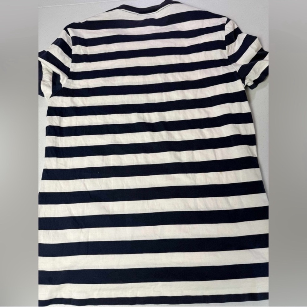 Burberry Signature Logo Striped T-Shirt - White T-Shirts, Clothing Sz L USED - Picture 6 of 9